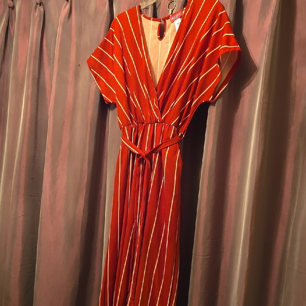 Striped Red Jumpsuit
